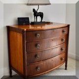 F31. Four-drawer antique dresser. 36”h x 41”w x 24”d 